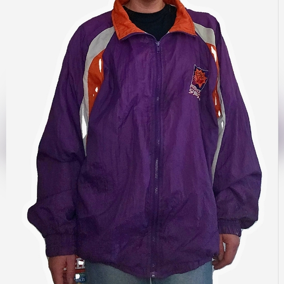 Vintage 90s Phoenix Suns Warm-up Windbreaket Top NBA Sweatsuit Jacket Zip Up XL - Picture 4 of 14